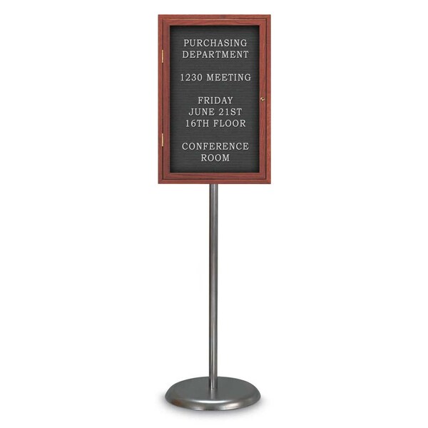 United Visual Products Corkboard, Triple Door, Radius Frame, 72x48", Bronze/Cloud UV70055-BRONZE-CLOUD - main
